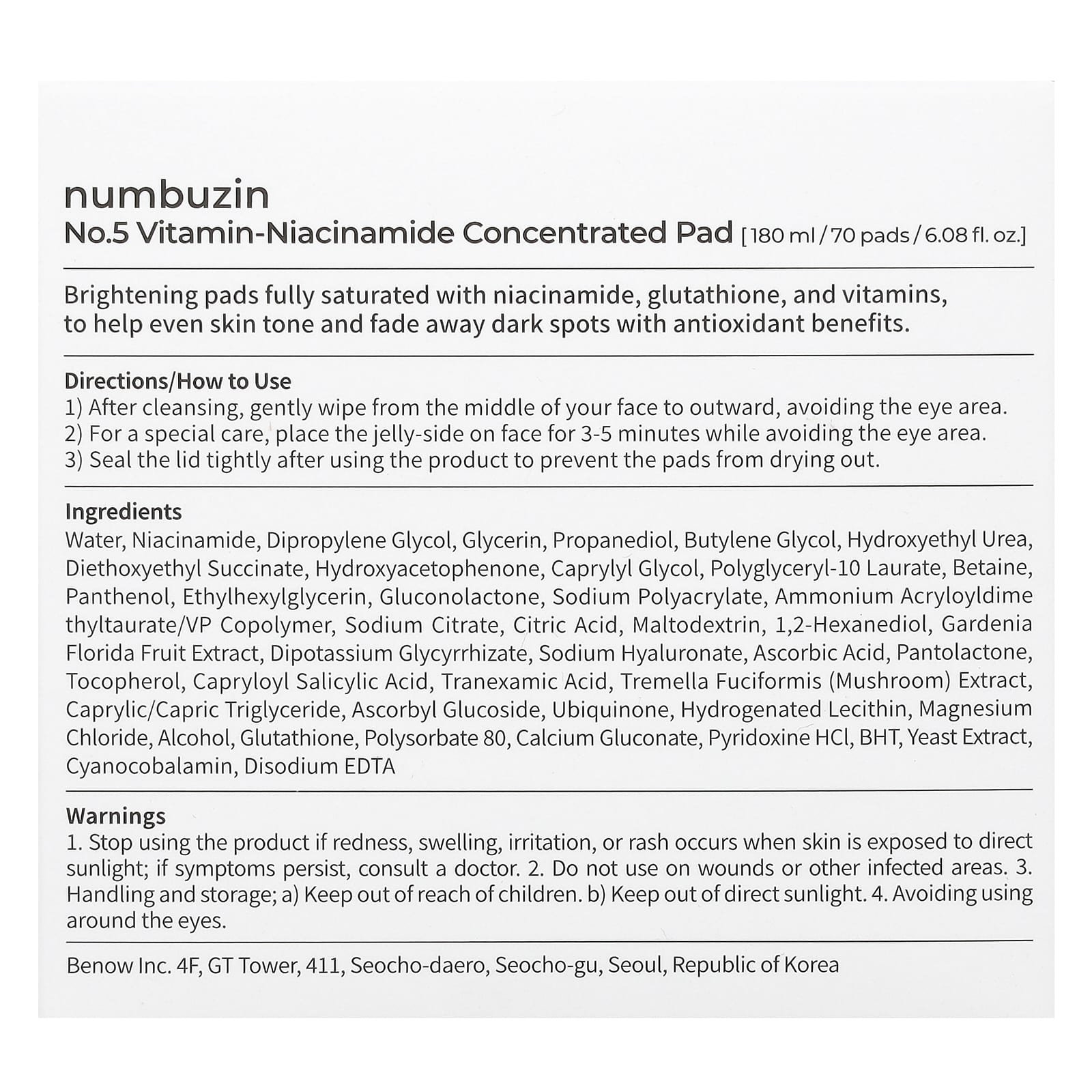 Numbuzin Disque concentré de 5 vitamines et nicotinamides, 70 disques, 180 ml 03Parapharm - Algérie, Beauté, Santé , Bien-être... Numbuzin Disque concentré de 5 vitamines et nicotinamides, 70 disques, 180 ml 03Parapharm - Algérie, Beauté, Santé , Bien-être...