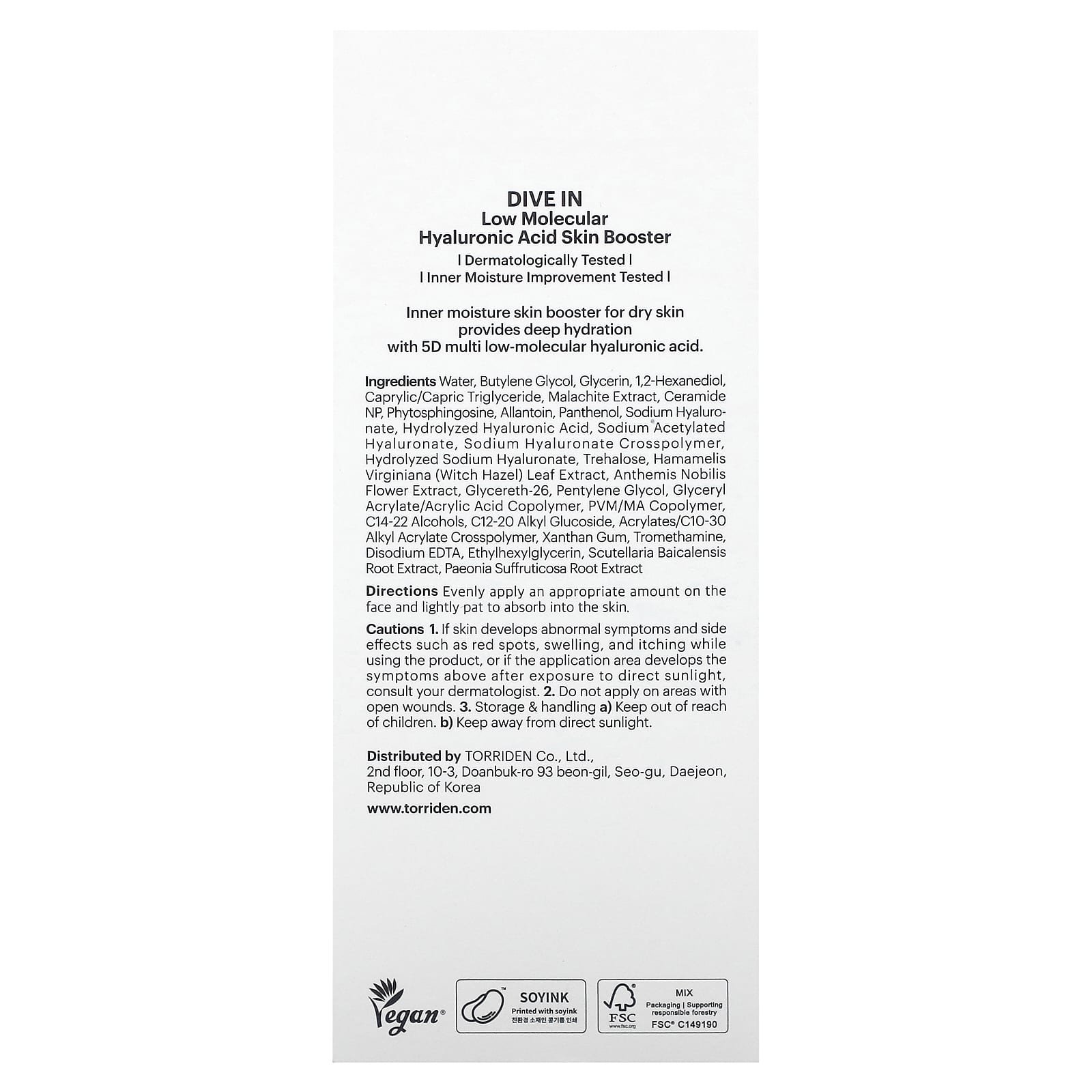 Torriden Dive In, Booster de peau à base d’acide hyaluronique à faible densité moléculaire, 200 ml 03Parapharm - Algérie, Beauté, Santé , Bien-être... Torriden Dive In, Booster de peau à base d’acide hyaluronique à faible densité moléculaire, 200 ml 03Parapharm - Algérie, Beauté, Santé , Bien-être...