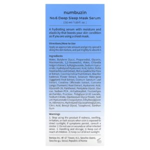 Numbuzin  N° 6, Sérum de nuit effet masque de beauté, 50 ml 03Parapharm - Algérie, Beauté, Santé , Bien-être...