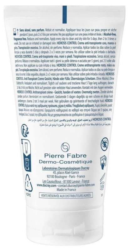 Ducray Hidrosis Control Crème Anti-Transpirante Visage – Mains – Pieds 50 ml 03Parapharm - Algérie, Beauté, Santé , Bien-être... Ducray Hidrosis Control Crème Anti-Transpirante Visage – Mains – Pieds 50 ml 03Parapharm - Algérie, Beauté, Santé , Bien-être...