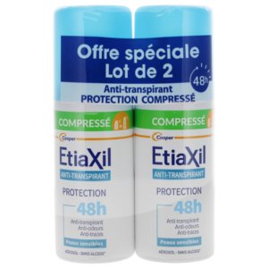 Etiaxil Anti-Transpirant Protection 48H Peaux Sensibles Aérosol Compressé Lot de 2 x 100 ml 03Parapharm - Algérie, Beauté, Santé , Bien-être...