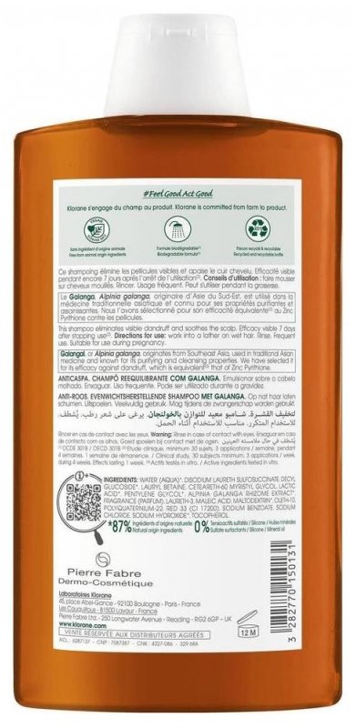 Klorane Antipelliculaire Shampoing Rééquilibrant au Galanga 400 ml 03Parapharm - Algérie, Beauté, Santé , Bien-être... Klorane Antipelliculaire Shampoing Rééquilibrant au Galanga 400 ml 03Parapharm - Algérie, Beauté, Santé , Bien-être...