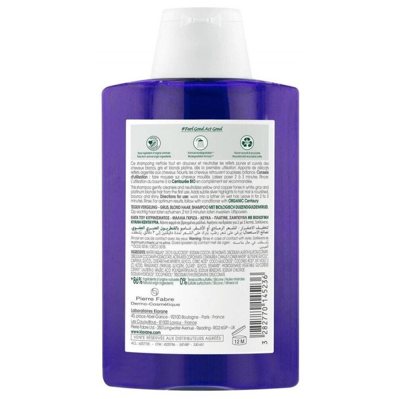 Klorane Shampoing Déjaunissant Cheveux Gris et Blonds 200 ml 03Parapharm - Algérie, Beauté, Santé , Bien-être... Klorane Shampoing Déjaunissant Cheveux Gris et Blonds 200 ml 03Parapharm - Algérie, Beauté, Santé , Bien-être...
