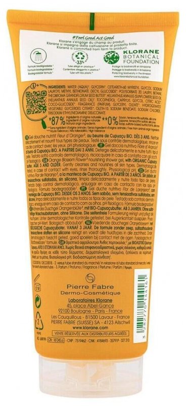 Klorane Gel Douche Nutritif au Cupuaçu Bio Fleur d’Oranger 200 ml 03Parapharm - Algérie, Beauté, Santé , Bien-être... Klorane Gel Douche Nutritif au Cupuaçu Bio Fleur d’Oranger 200 ml 03Parapharm - Algérie, Beauté, Santé , Bien-être...