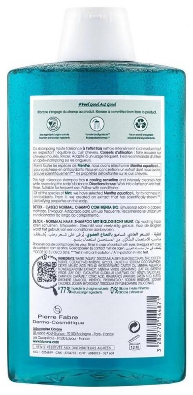 Klorane Détox – Cheveux Normaux Shampoing à la Menthe Bio 400 ml 03Parapharm - Algérie, Beauté, Santé , Bien-être... Klorane Détox – Cheveux Normaux Shampoing à la Menthe Bio 400 ml 03Parapharm - Algérie, Beauté, Santé , Bien-être...