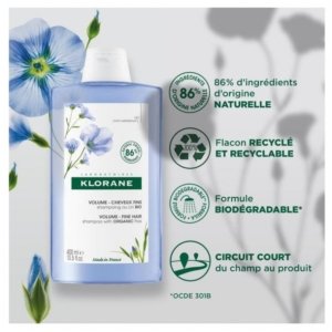 Klorane Volume – Cheveux Fins Shampoing au Lin Bio 400 ml 03Parapharm - Algérie, Beauté, Santé , Bien-être...