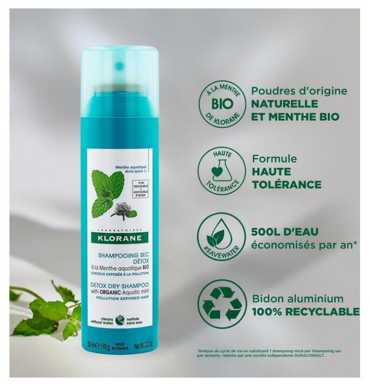 Klorane Shampoing Sec Détox à la Menthe Aquatique Bio 150 ml 03Parapharm - Algérie, Beauté, Santé , Bien-être... Klorane Shampoing Sec Détox à la Menthe Aquatique Bio 150 ml 03Parapharm - Algérie, Beauté, Santé , Bien-être...