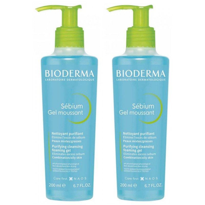 Bioderma Sébium Gel Moussant Nettoyant Purifiant Lot de 2 x 200 ml 03Parapharm - Algérie, Beauté, Santé , Bien-être... Bioderma Sébium Gel Moussant Nettoyant Purifiant Lot de 2 x 200 ml 03Parapharm - Algérie, Beauté, Santé , Bien-être...