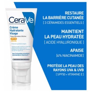 CeraVe Crème Hydratante Visage SPF50 52 ml 03Parapharm - Algérie, Beauté, Santé , Bien-être...