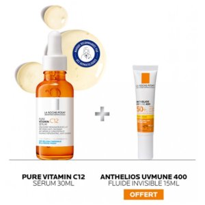 La Roche-Posay Pure Vitamin C12 Sérum Anti-Rides 30 ml + Anthelios UVmune 400 Fluide Invisible SPF50+ Sans Parfum 15 ml Offert 03Parapharm - Algérie, Beauté, Santé , Bien-être...