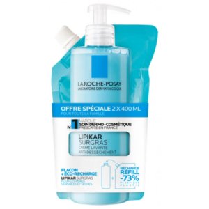 La Roche-Posay Lipikar Surgras Crème Lavante Anti-Dessèchement 400 ml + Éco-Recharge 400 ml 03Parapharm - Algérie, Beauté, Santé , Bien-être...