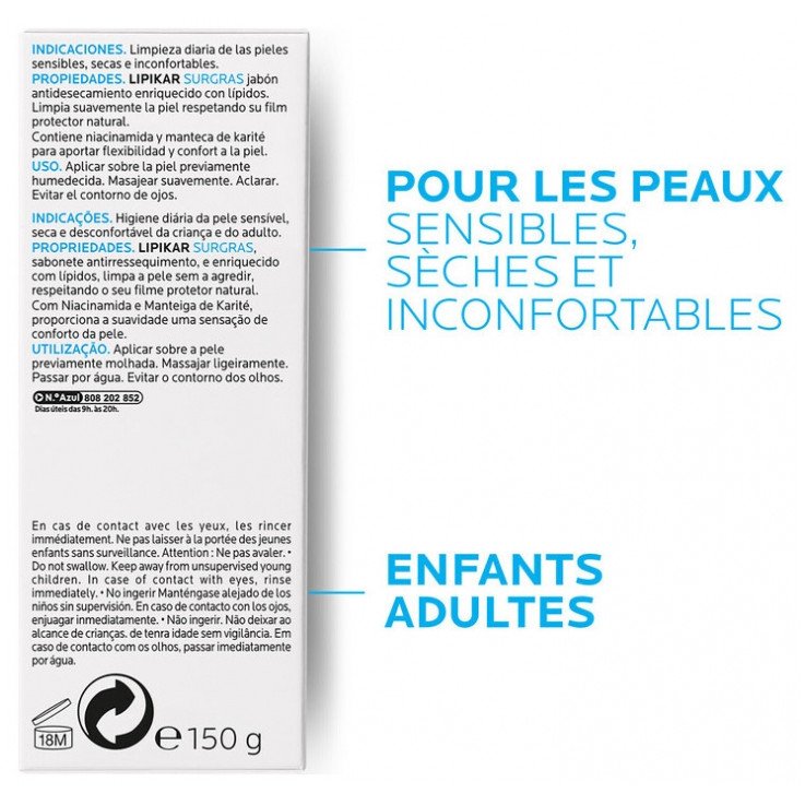 La Roche-Posay Lipikar Surgras Pain Dermatologique 150 g 03Parapharm - Algérie, Beauté, Santé , Bien-être... La Roche-Posay Lipikar Surgras Pain Dermatologique 150 g 03Parapharm - Algérie, Beauté, Santé , Bien-être...