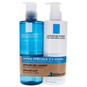La Roche-Posay Lipikar Gel Lavant Apaisant Protecteur 400 ml + Lait Relipidant Corps Anti-Dessèchement 48H 400 ml Offre Spéciale 03Parapharm - Algérie, Beauté, Santé , Bien-être...