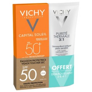 Vichy Capital Soleil Émulsion Protectrice Visage SPF50 50 ml + Pureté Thermale Démaquillant Intégral 100 ml Offert 03Parapharm - Algérie, Beauté, Santé , Bien-être... Vichy Capital Soleil Émulsion Protectrice Visage SPF50 50 ml + Pureté Thermale Démaquillant Intégral 100 ml Offert 03Parapharm - Algérie, Beauté, Santé , Bien-être...