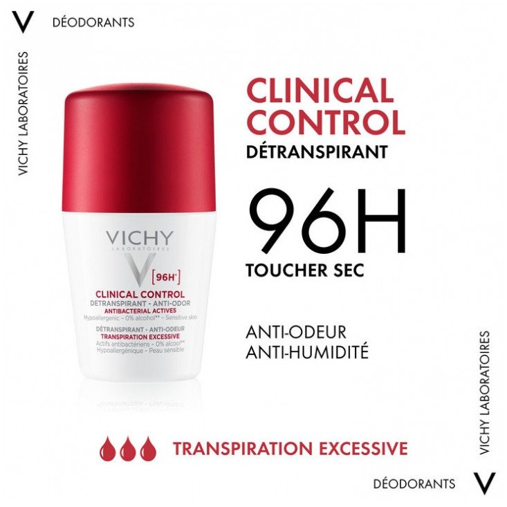 Vichy Déodorant 96H Clinical Control Détranspirant Anti-Odeur Roll-On Lot de 2 x 50 ml 03Parapharm - Algérie, Beauté, Santé , Bien-être... Vichy Déodorant 96H Clinical Control Détranspirant Anti-Odeur Roll-On Lot de 2 x 50 ml 03Parapharm - Algérie, Beauté, Santé , Bien-être...