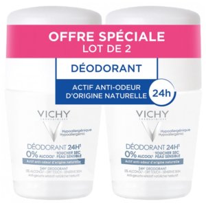 Vichy Déodorant 24H Toucher Sec Peau Sensible Roll-On Lot de 2 x 50 ml 03Parapharm - Algérie, Beauté, Santé , Bien-être...