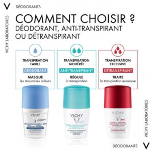 Vichy Déodorant 96H Clinical Control Détranspirant Anti-Odeur Roll-On 50 ml 03Parapharm - Algérie, Beauté, Santé , Bien-être...