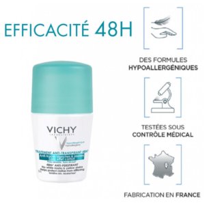 Vichy Déodorant Anti-Transpirant Anti-Traces Roll-On 48H Lot de 2 x 50 ml 03Parapharm - Algérie, Beauté, Santé , Bien-être...
