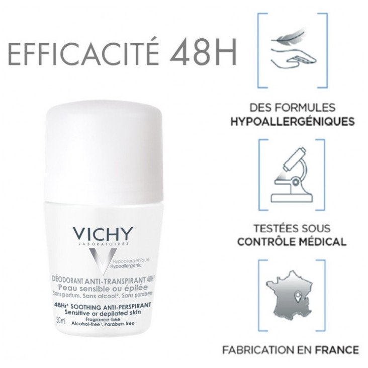 Vichy Déodorant Anti-Transpirant 48H Peaux Sensibles ou Epilées Roll-On Lot de 2 x 50 ml 03Parapharm - Algérie, Beauté, Santé , Bien-être... Vichy Déodorant Anti-Transpirant 48H Peaux Sensibles ou Epilées Roll-On Lot de 2 x 50 ml 03Parapharm - Algérie, Beauté, Santé , Bien-être...