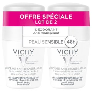 Vichy Déodorant Anti-Transpirant 48H Peaux Sensibles ou Epilées Roll-On Lot de 2 x 50 ml 03Parapharm - Algérie, Beauté, Santé , Bien-être... Vichy Déodorant Anti-Transpirant 48H Peaux Sensibles ou Epilées Roll-On Lot de 2 x 50 ml 03Parapharm - Algérie, Beauté, Santé , Bien-être...