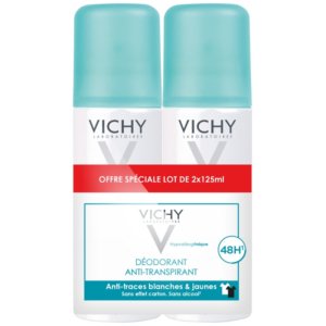 Vichy Déodorant Anti-Transpirant Anti-Traces Aérosol 48H Lot de 2 x 125 ml 03Parapharm - Algérie, Beauté, Santé , Bien-être...