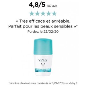 Vichy Déodorant Anti-Transpirant Anti-Traces Roll-On 48H 50 ml 03Parapharm - Algérie, Beauté, Santé , Bien-être...
