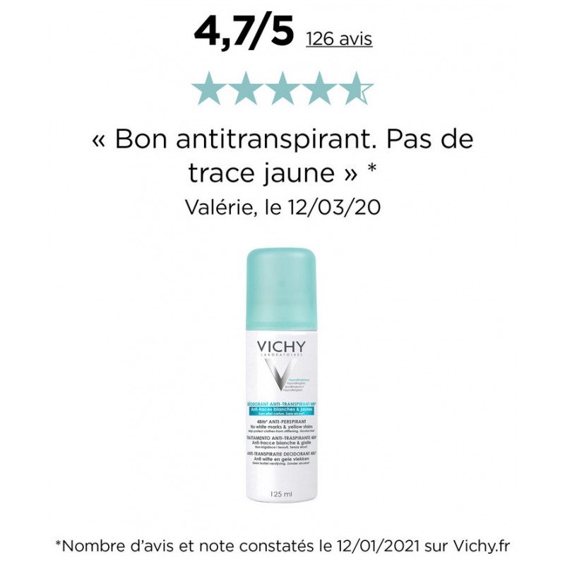Vichy Déodorant Anti-Transpirant Anti-Traces Aérosol 48H 125 ml 03Parapharm - Algérie, Beauté, Santé , Bien-être... Vichy Déodorant Anti-Transpirant Anti-Traces Aérosol 48H 125 ml 03Parapharm - Algérie, Beauté, Santé , Bien-être...