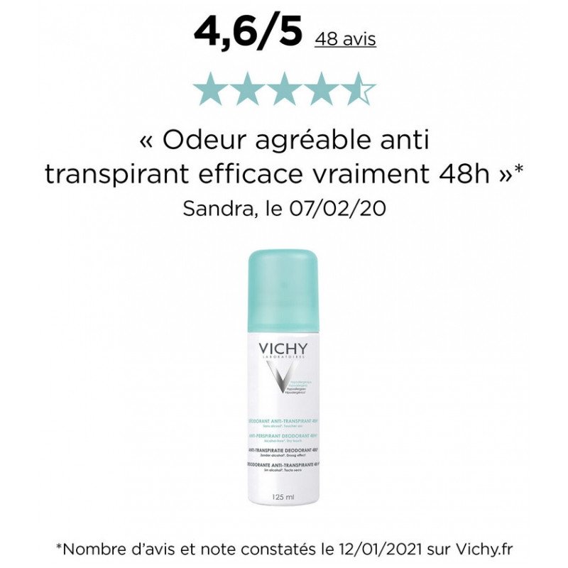 Vichy Déodorant Anti-Transpirant Efficacité 48H 125 ml 03Parapharm - Algérie, Beauté, Santé , Bien-être... Vichy Déodorant Anti-Transpirant Efficacité 48H 125 ml 03Parapharm - Algérie, Beauté, Santé , Bien-être...