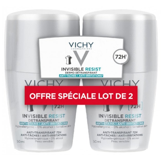 Vichy Déodorant Invisible Resist Dermo-Détranspirant 72H Roll-On Lot de 2 x 50 ml 03Parapharm - Algérie, Beauté, Santé , Bien-être... Vichy Déodorant Invisible Resist Dermo-Détranspirant 72H Roll-On Lot de 2 x 50 ml 03Parapharm - Algérie, Beauté, Santé , Bien-être...