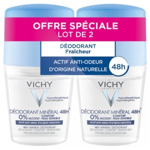 Vichy Déodorant Minéral 48H Roll-On Lot de 2 x 50 ml 03Parapharm - Algérie, Beauté, Santé , Bien-être...
