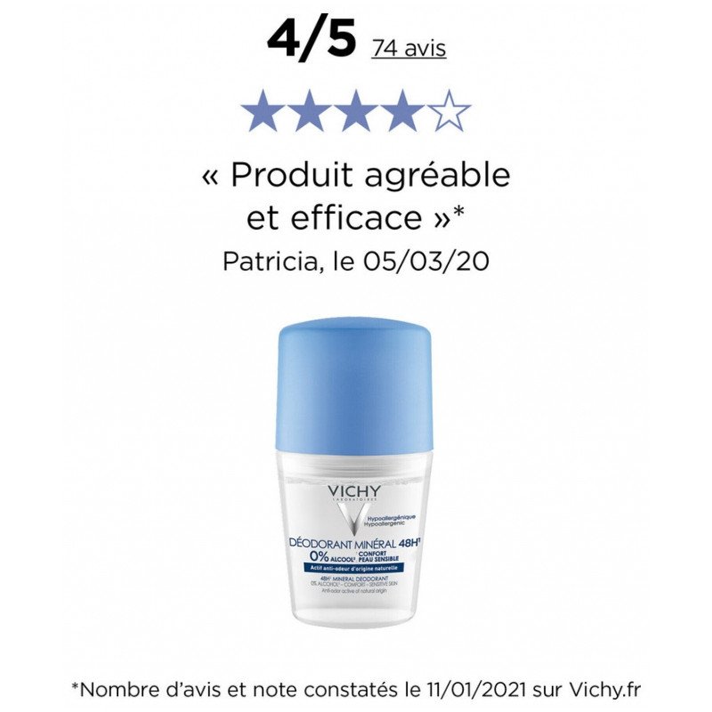 Vichy Déodorant Minéral 48H Roll-On 50 ml 03Parapharm - Algérie, Beauté, Santé , Bien-être... Vichy Déodorant Minéral 48H Roll-On 50 ml 03Parapharm - Algérie, Beauté, Santé , Bien-être...