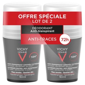 Vichy Homme Déodorant Anti-Transpirant 72H Contrôle Extrême Roll-On Lot de 2 x 50 ml 03Parapharm - Algérie, Beauté, Santé , Bien-être... Vichy Homme Déodorant Anti-Transpirant 72H Contrôle Extrême Roll-On Lot de 2 x 50 ml 03Parapharm - Algérie, Beauté, Santé , Bien-être...