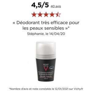 Vichy Homme Déodorant Anti-Transpirant Anti-Irritations 48H Roll-On Lot de 2 x 50 ml 03Parapharm - Algérie, Beauté, Santé , Bien-être...