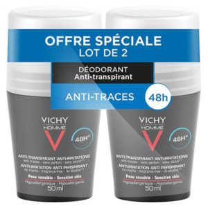 Vichy Homme Déodorant Anti-Transpirant Anti-Irritations 48H Roll-On Lot de 2 x 50 ml 03Parapharm - Algérie, Beauté, Santé , Bien-être...
