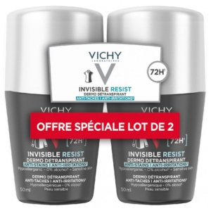 Vichy Homme Déodorant Invisible Resist Dermo-Détranspirant 72H Roll-On Lot de 2 x 50 ml 03Parapharm - Algérie, Beauté, Santé , Bien-être...