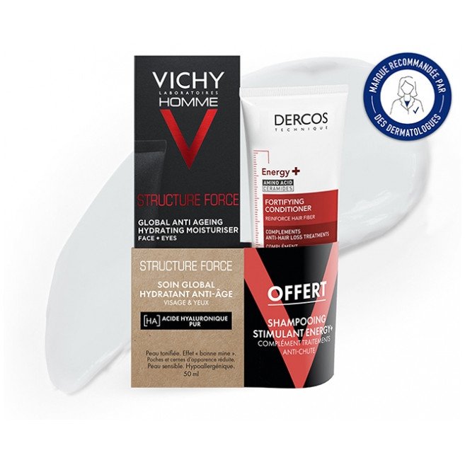 Vichy Homme Structure Force Soin Global Hydratant Anti-Âge 50 ml + Dercos Energy+ Shampoing 50 ml Offert 03Parapharm - Algérie, Beauté, Santé , Bien-être... Vichy Homme Structure Force Soin Global Hydratant Anti-Âge 50 ml + Dercos Energy+ Shampoing 50 ml Offert 03Parapharm - Algérie, Beauté, Santé , Bien-être...